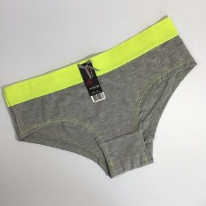 Vision Intimate Yellow and Gray Panties Underwear - Size Large